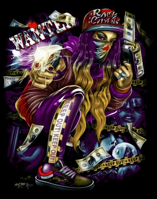 T-shirt damski Autentyk "Gangsta girl" wh