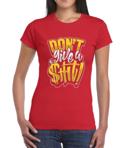 T-shirt damski Autentyk "Don`t Give" red
