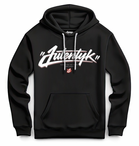 Bluza kangurka Autentyk tagged czarna przód