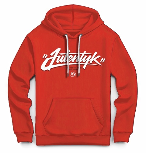 Bluza kangurka Autentyk tagged czerwona przód