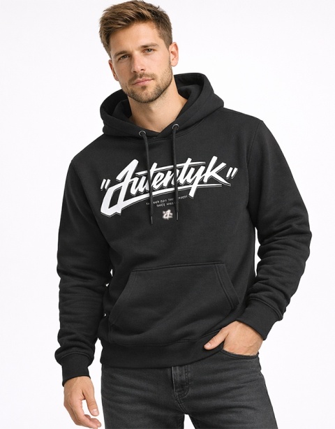 Bluza kangurka Autentyk tagged czarna przód