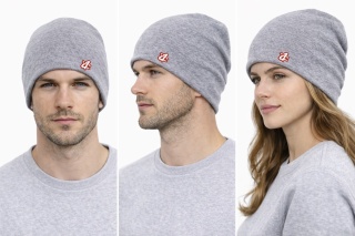 Czapka zimowa Autentyk Beanie "A" melanż szary