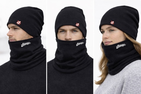 Komplet zimowy czapka + komin Autentyk czarny