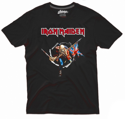 Koszulka Iron Maiden Autentyk – czarna, t-shirt z Eddiem i klasycznym logo zespołu