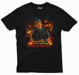 Koszulka Jan Paweł 1670 Autentyk – czarna, t-shirt z nadrukiem Nie za darmo