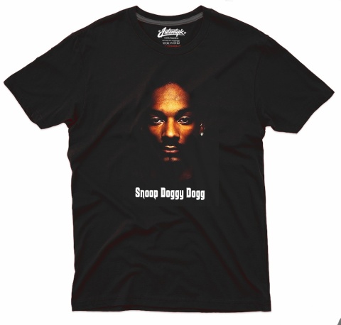 Koszulka Snoop Doggy Dogg Autentyk – czarna, portret rapera Long Beach