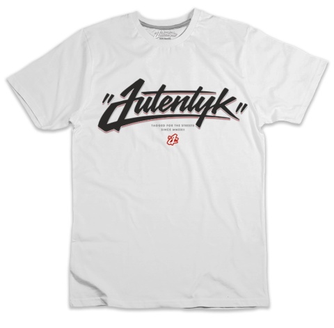 T-shirt Autentyk tagged biały przód