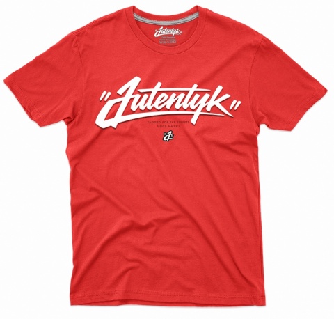 T-shirt Autentyk tagged czerwony przód